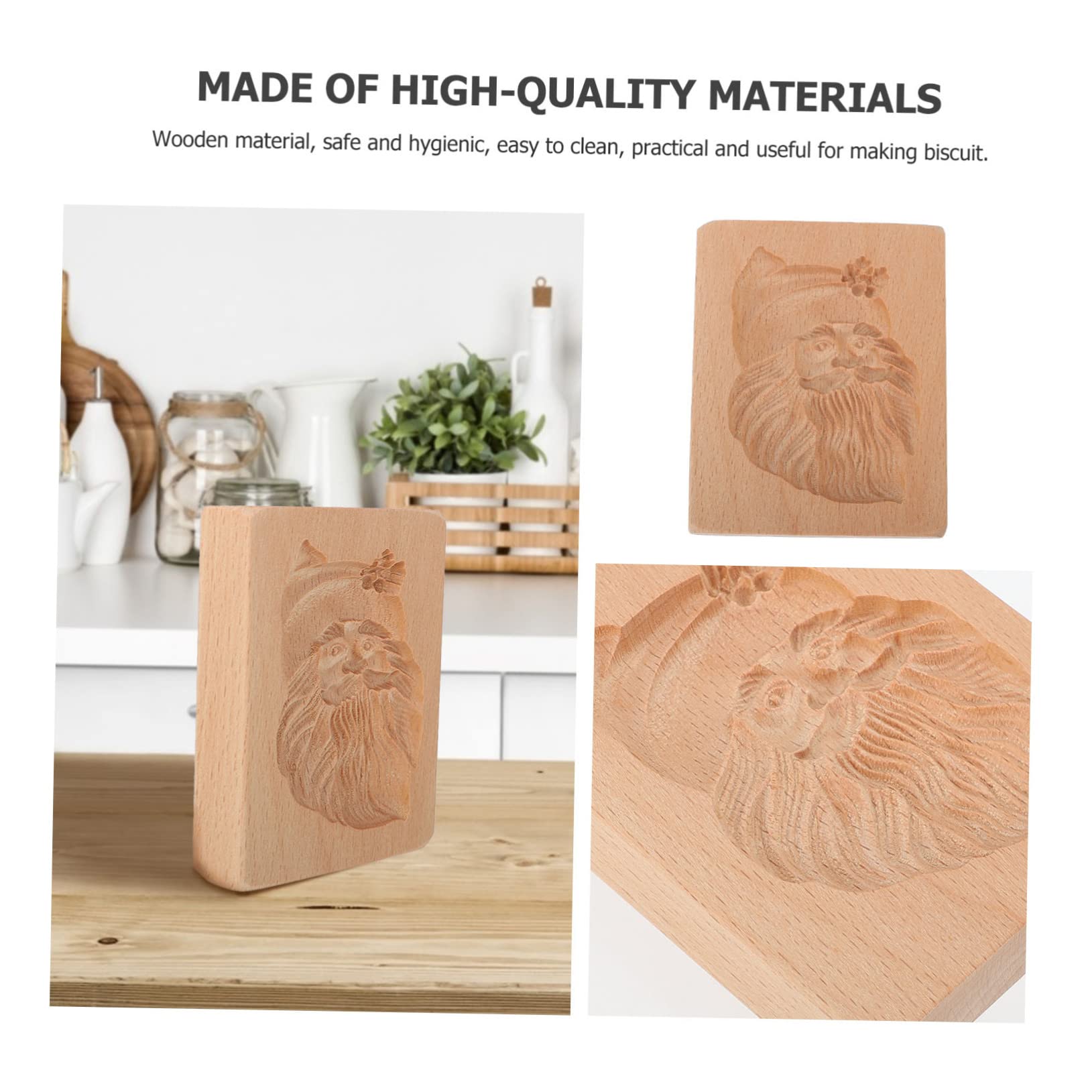 Alipis 3 Piezas cortador de galletas de madera hombre relleno de gelatina Día festivo fondant casa cortadores de galletas navideñas molde para hornear de navidad Baking Accessory