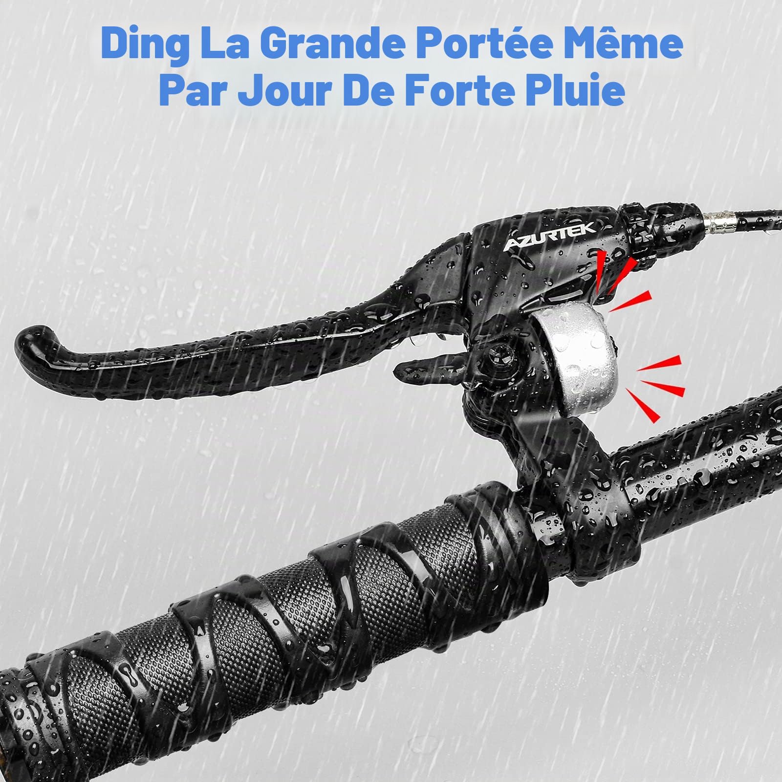 Levier de Frein Avec Cloche, 1 Paire en Alliage d'Aluminium Avec Cloche Nette à Gauche, 2 Fils de Frein Pour Vélo de Montagne, Route, Pliante