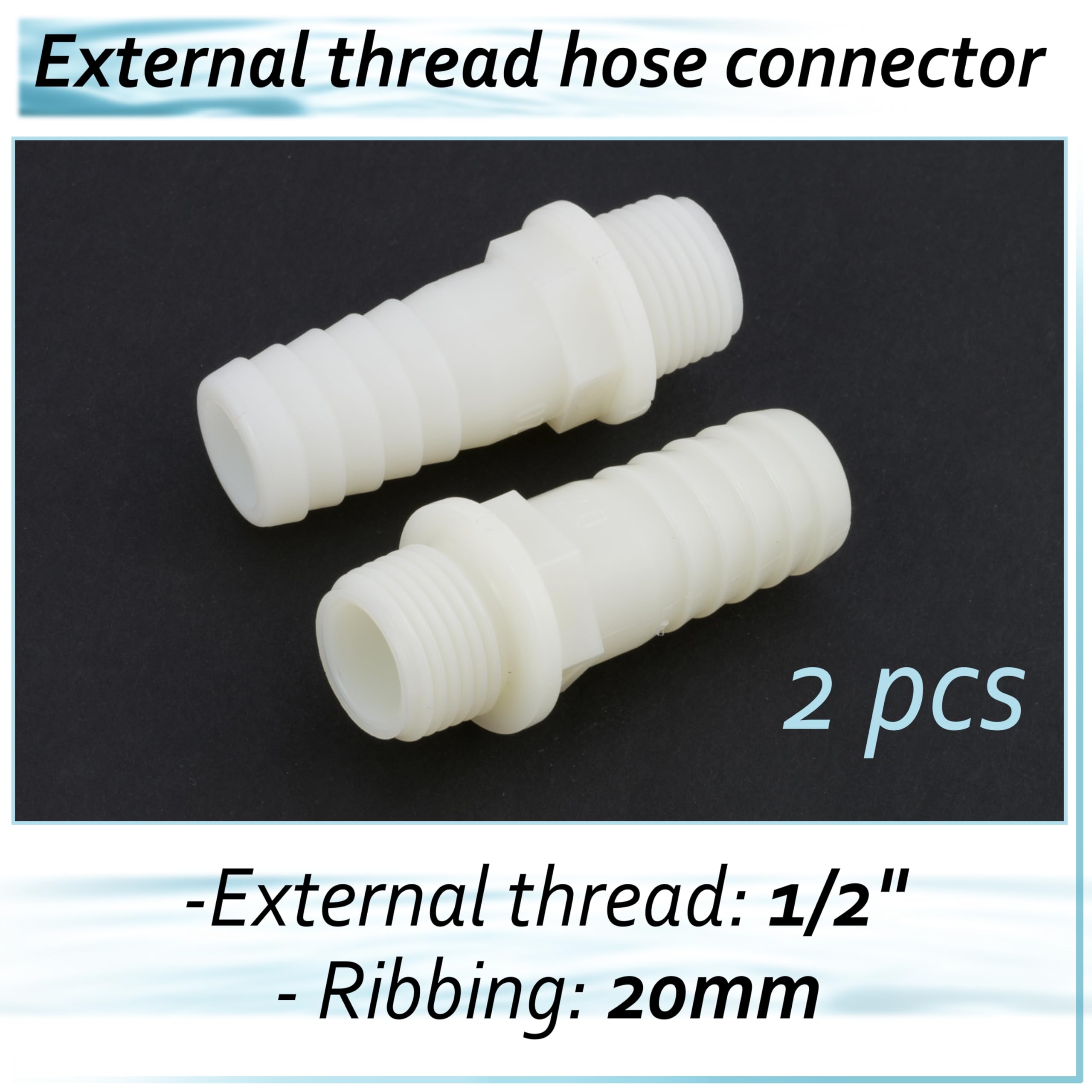 AERZETIX - C75012 - Lot De 2 Raccords Mâles Cannelés Droits 1