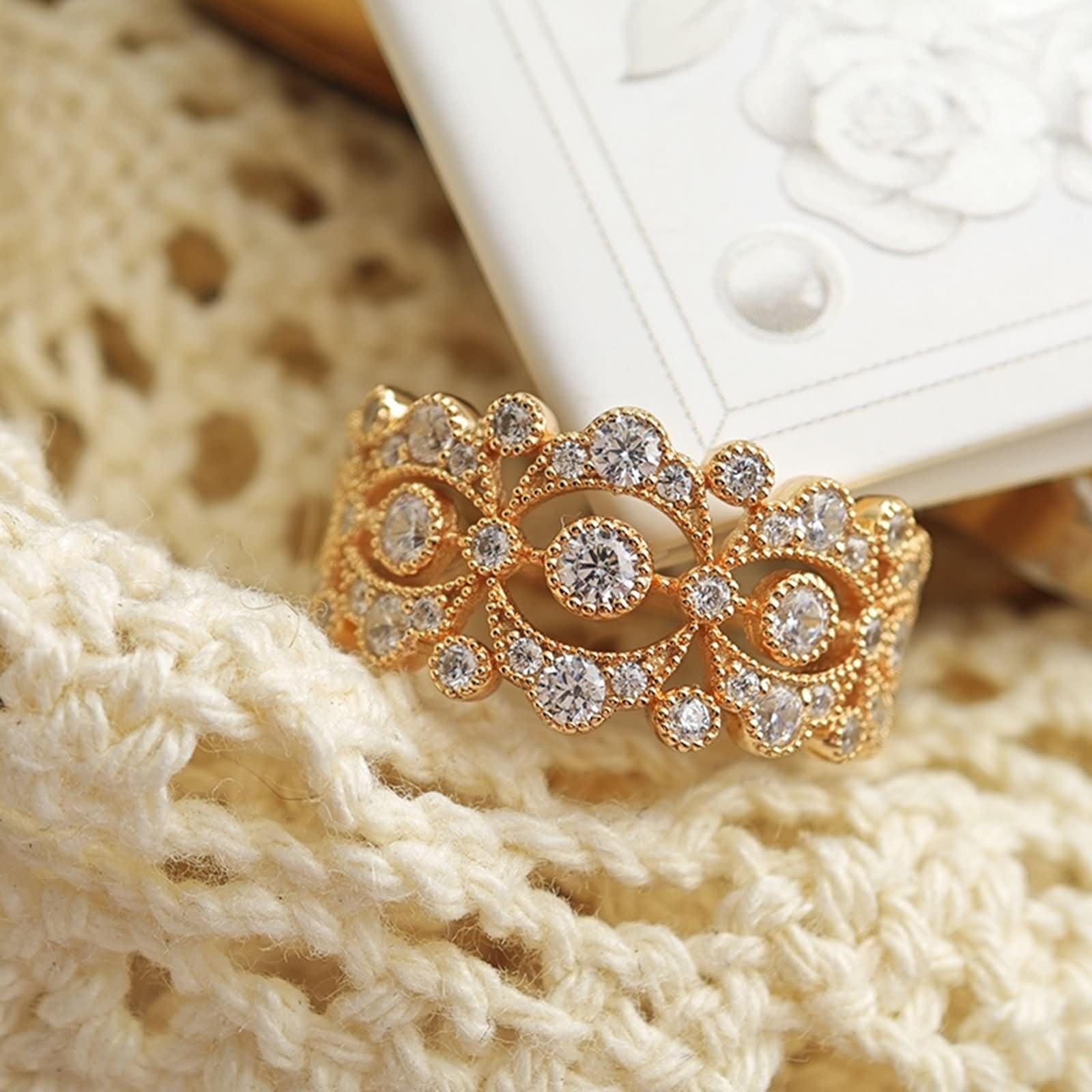 Anillo de solicitud de oro auténtico de 9 K/14 K/18 K con moissanita, forma hueca
