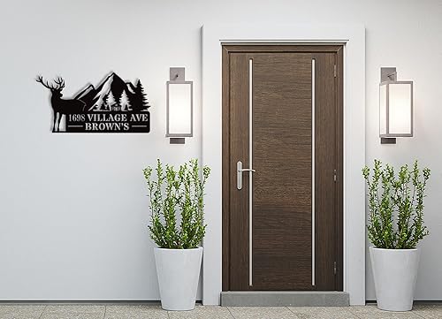 Vista 87 de Custom House Number Address Sign Personalized Metal Address Plaque Personalized Metal Sign Personalized Metal Outdoor Address Name Sign Outdoor Sign