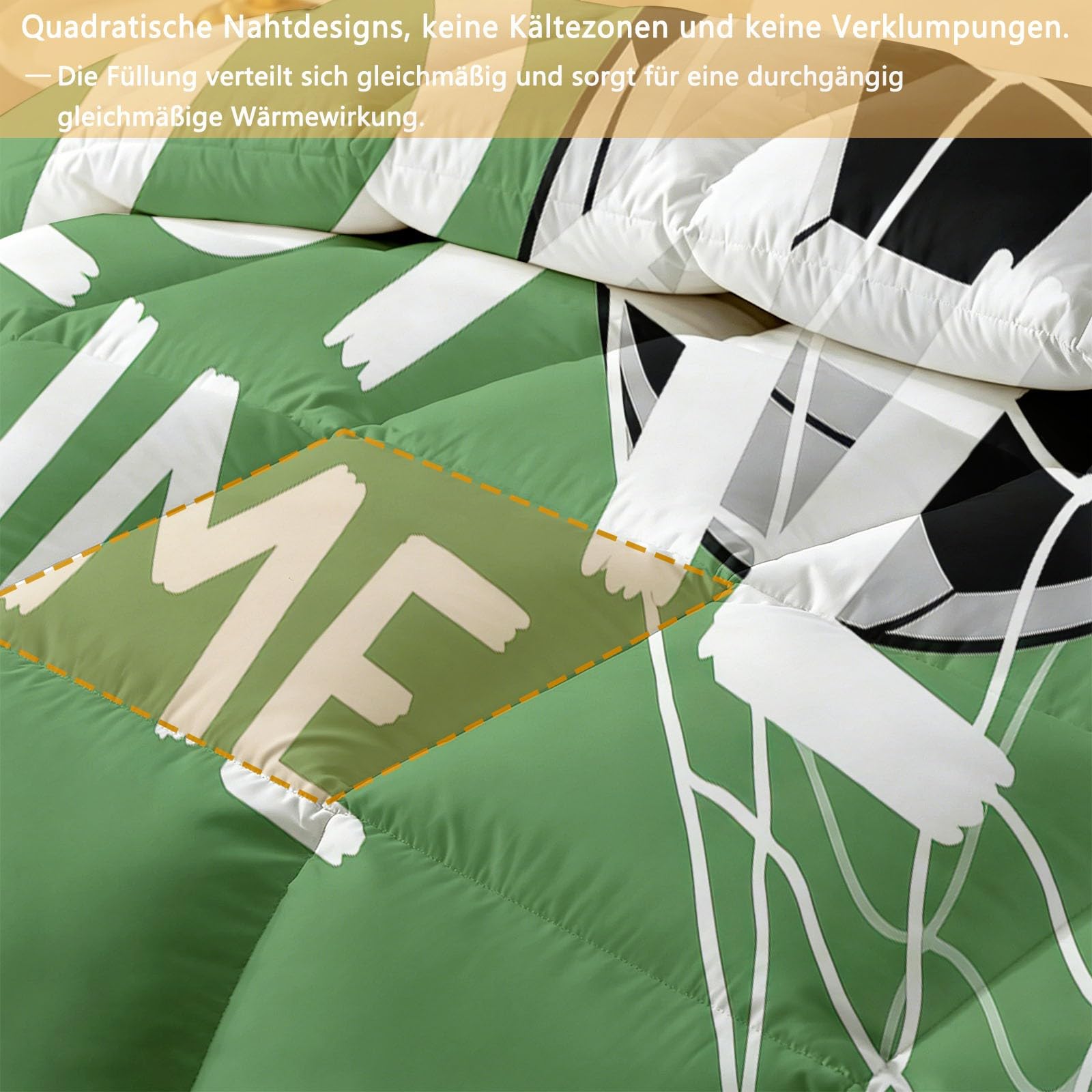 Edredón doble sin funda de edredón de 4,5 tog, edredón de verano con estampado de fútbol deportivo, reversible, moderno, competitivo y red blanca, manta ligera de verano, lavable a máquina, 200 x 200