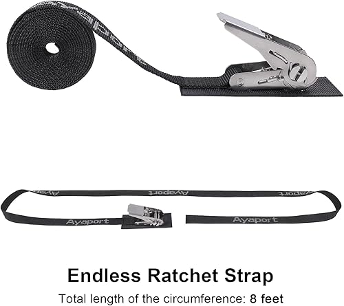 Miniatura 4 de Ayaport Correas de amarre de trinquete de acero inoxidable sin fin de 8 pies resistentes para barcos, accesorios de barco, paquete de 4 (4, 1