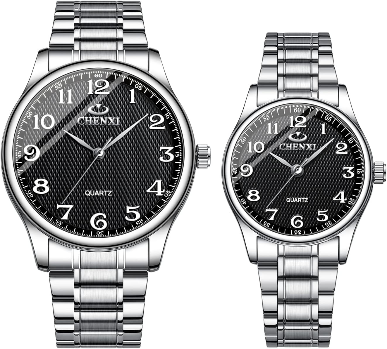 JewelryWe watches men women analog quartz wristwatch 30m waterproof stainless steel bracelet business casual watch with luminous hands and watch tool different models