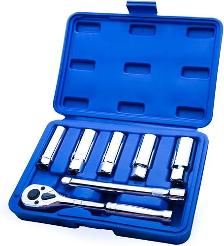 Miniatura 7 de Renekton Juego de enchufes de bujía de 3/8 pulgadas, insertos de retención de goma, SAE y métrico, 5/8 pulgadas, 3/4 pulgadas, 13/16 pulgadas, 0.551