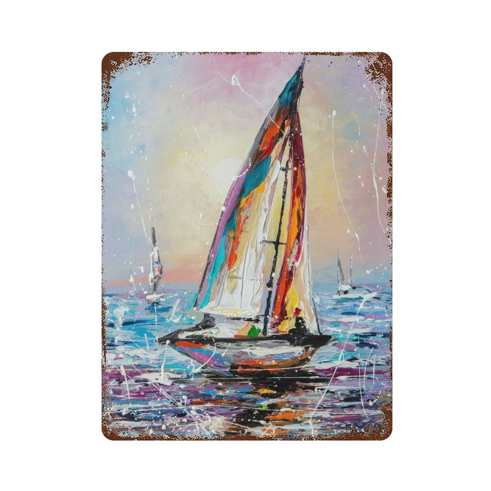 In The Wind 15.7"x11.8" Vintage Metal Tin Sign, Novelty Wall Decor for Basement, Hobby Room And Garage Decor