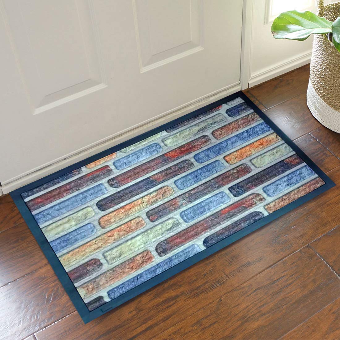 Status 3D Printed Digital Home/Living/Lobby/Bathroom/Office Sanatizing Entrance Rubber Door Floor Mat with Anti Slip Backing (15 x 23 Inch) Multi-Color-E