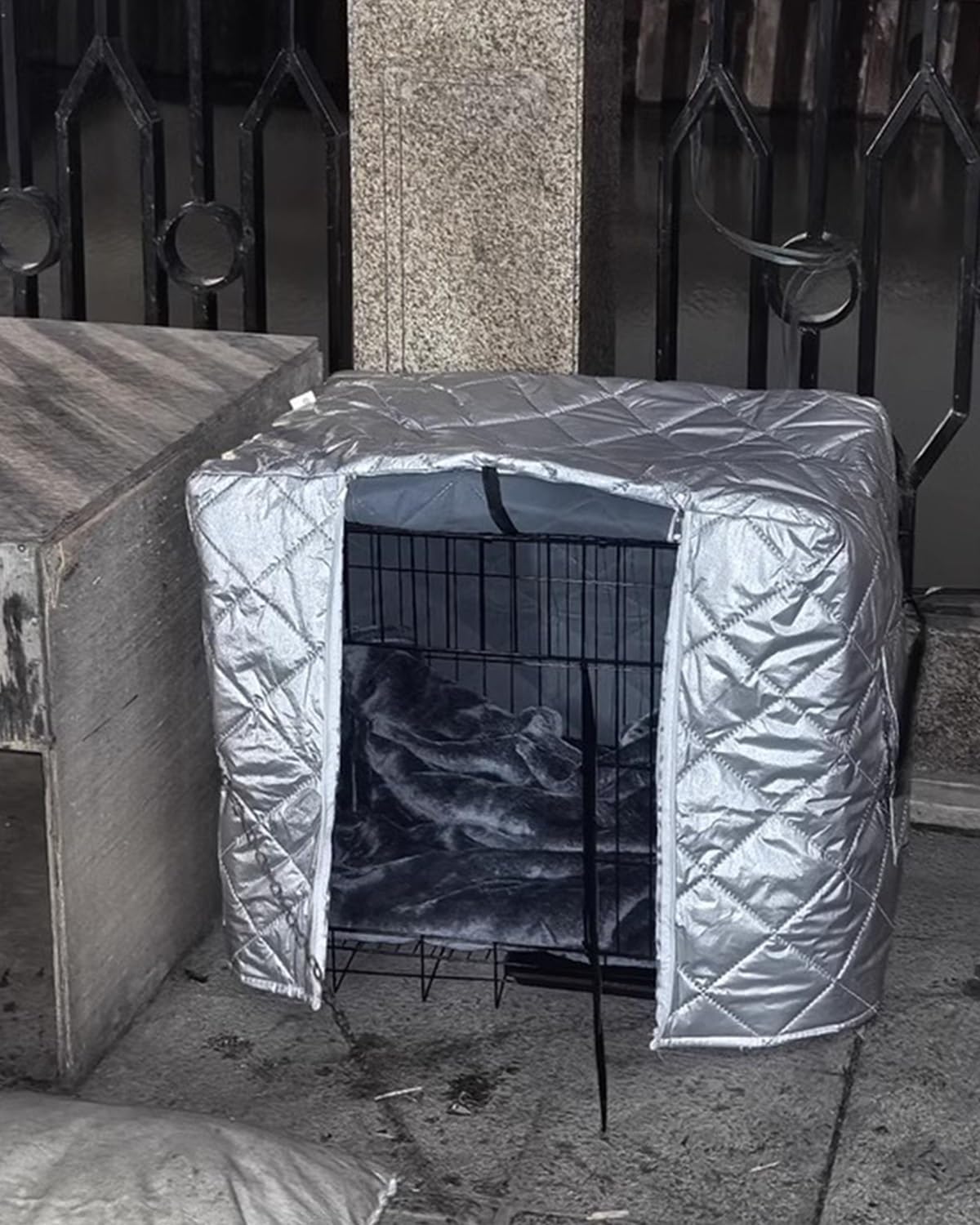 Pokrowiec na klatkę dla psa, Pokrowiec na klatkę dla zwierząt z okienkiem zapewniającym wentylację i ciepło Prywatność Wiele rozmiarów(95x65x85cm (37.4x25.6x33.5in))