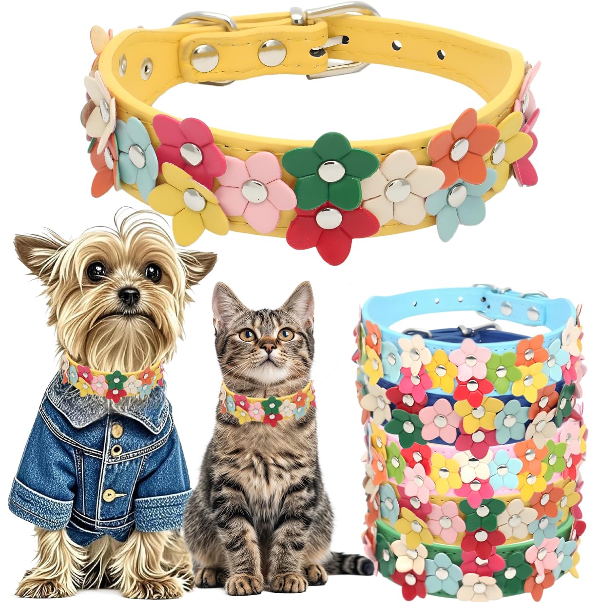 Small Dog Collar with Flower