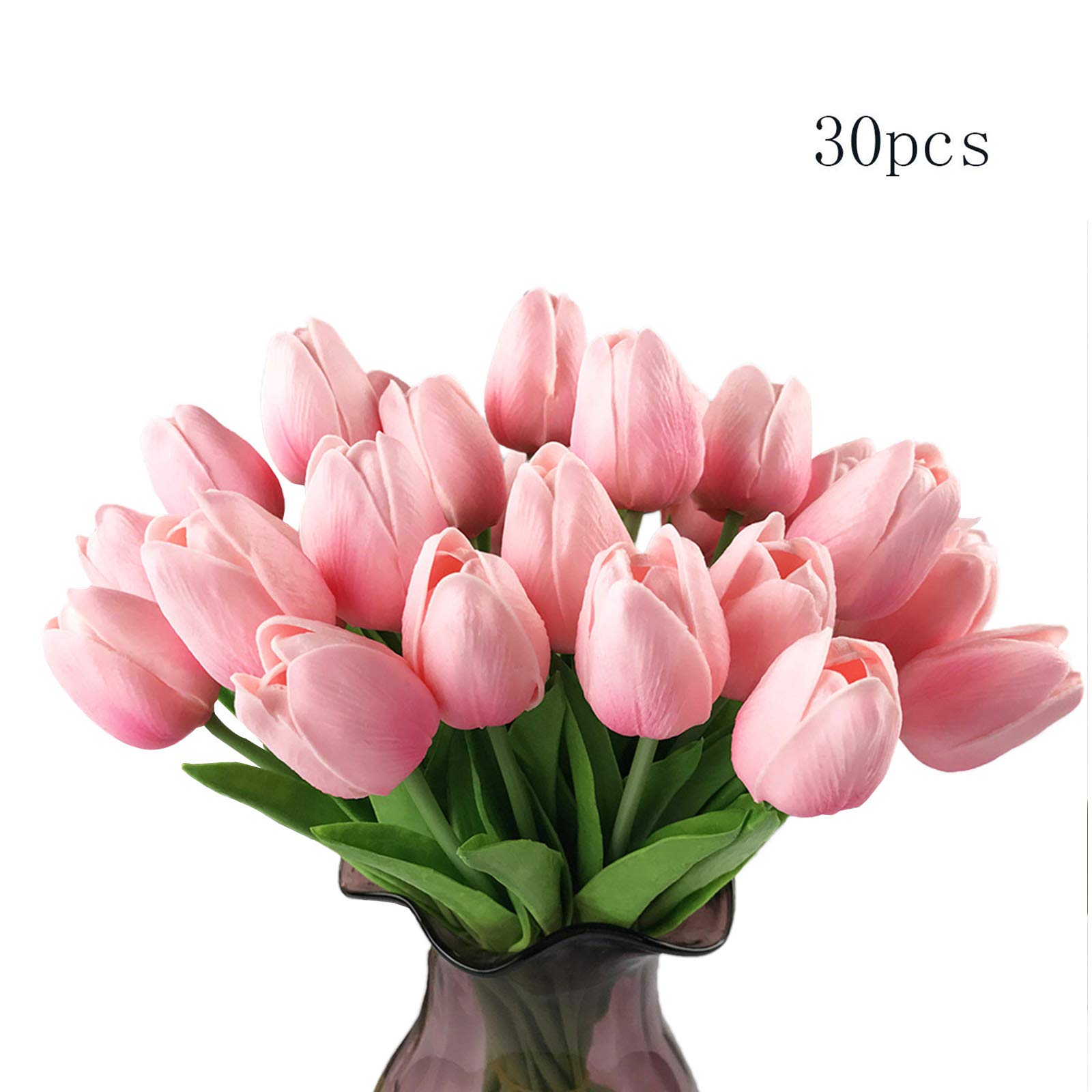 Amazon 30pc人工チューリップの花 リアルタッチチューリップマルチカラー 春の 結婚式 花束フラワーアレンジメント ホームルームセンターピース イースターパーティーの装飾 造花 オンライン通販