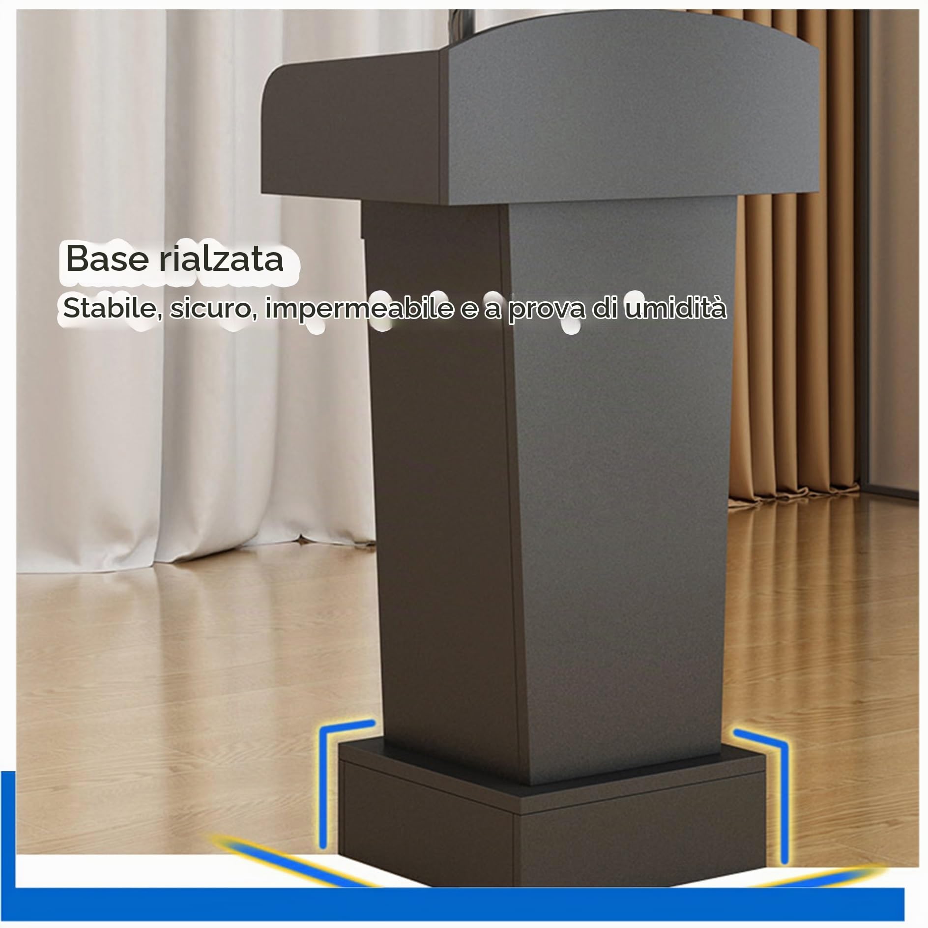 Weißer Empfangstisch mit Schubladen und Regalen, perfekt für Hochzeiten, Kirchen, Konferenzen, Büros, Bars, vielseitige Podiums- und Kassenthekenlösung.