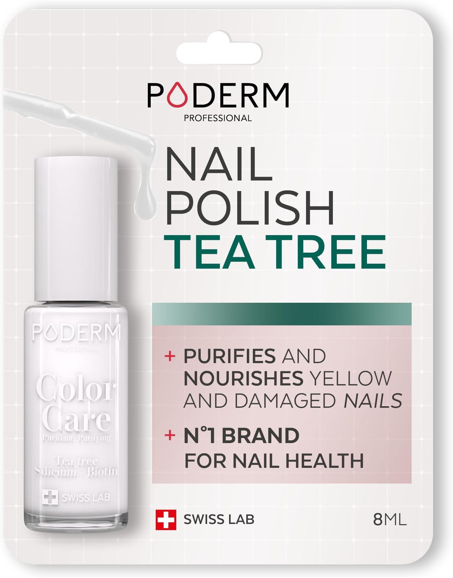 Nail Polish – Enriched with Tea Tree – Improves nail appearance – Ingredients Natural/Vegan - foot/hand - Swiss Made (French White)