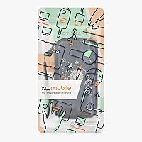 Vista 7 de kwmobile Funda de neopreno para smartphone talla XL - 6.7/6.8 pulgadas - Funda protectora para teléfono - Tarjeta de tarot azul oscuro/amarillo/negro
