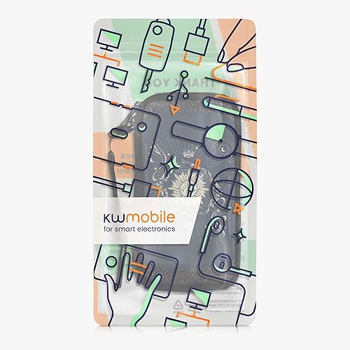 Miniatura 7 de kwmobile Funda de neopreno para smartphone talla XL - 6.76.8 pulgadas - Funda protectora para teléfono - Tarjeta de tarot azul oscuroamarillonegro