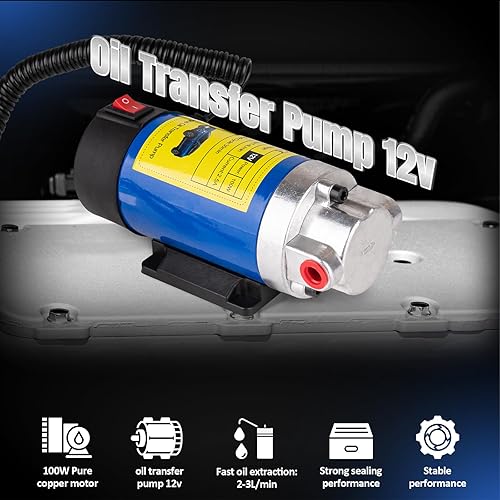 Miniatura 5 de Bomba extractora de aceite de 12 V 100 W, bomba eléctrica de transferencia de fluido, extractor de aceite de motor para cambio de aceite, bomba