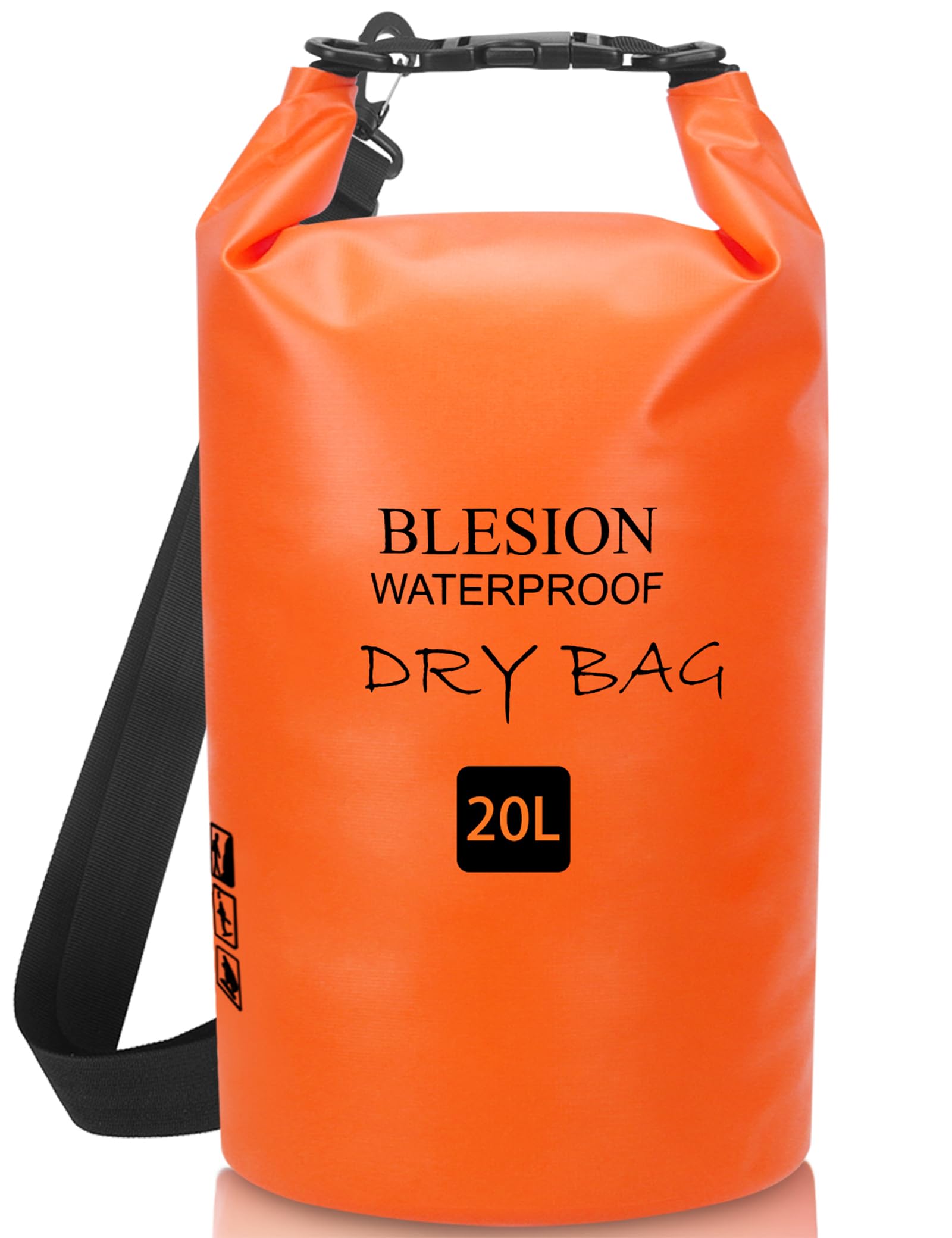 BLESION Dry Bag 5L/10L/15L/20L/30L wasserdichte Tasche Verstellbarer Schultergurt, Wasserdichter Rucksack für Kajakfahren, Angeln, Schwimmen, Wandern Reisen