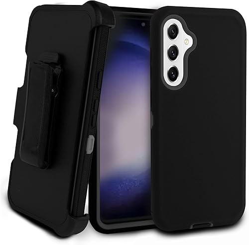 Funda para Samsung Galaxy S23 FE, resistente y duradera, con protección de puerto, incluye soporte de clip para cinturón con protector de pantalla