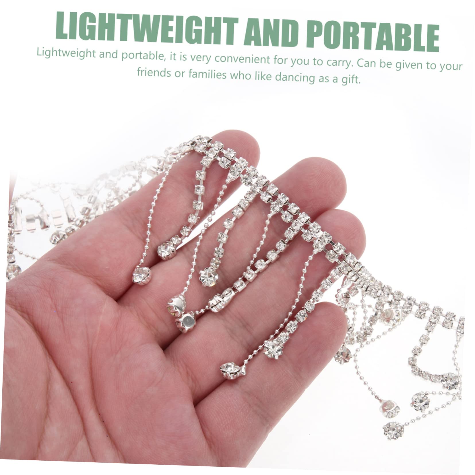 Housoutil 5 Stück Rhinestone Quasten Kette Strassband für Diy Kleidung Hochzeits und Party Dekoration Vielseitig Einsetzbar für Handwerk und Mehr