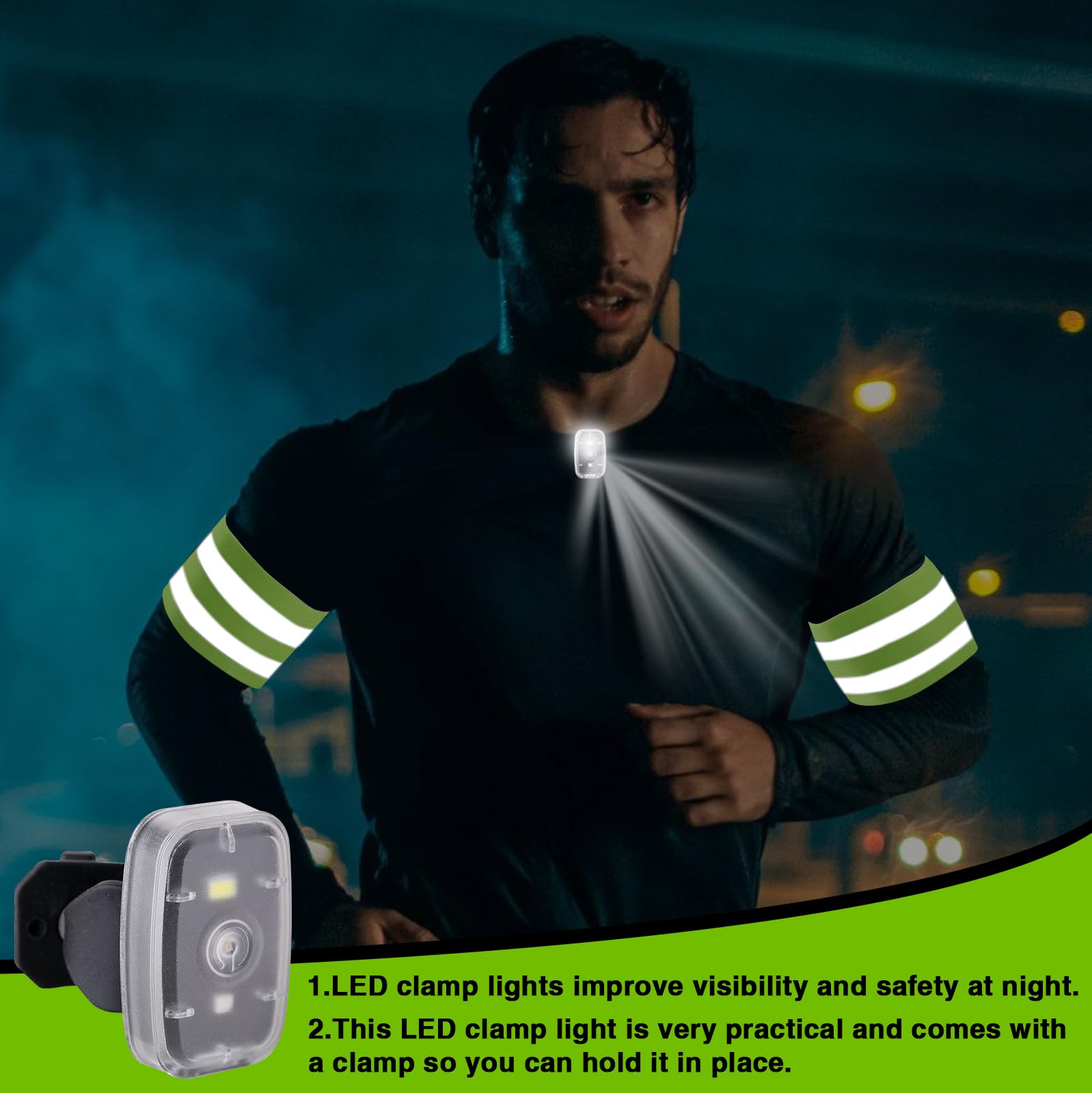 Lampada A LED Con Clip, 2 Pezzi - Luce Frontale Ricaricabile Usb 5 Modalit 722434