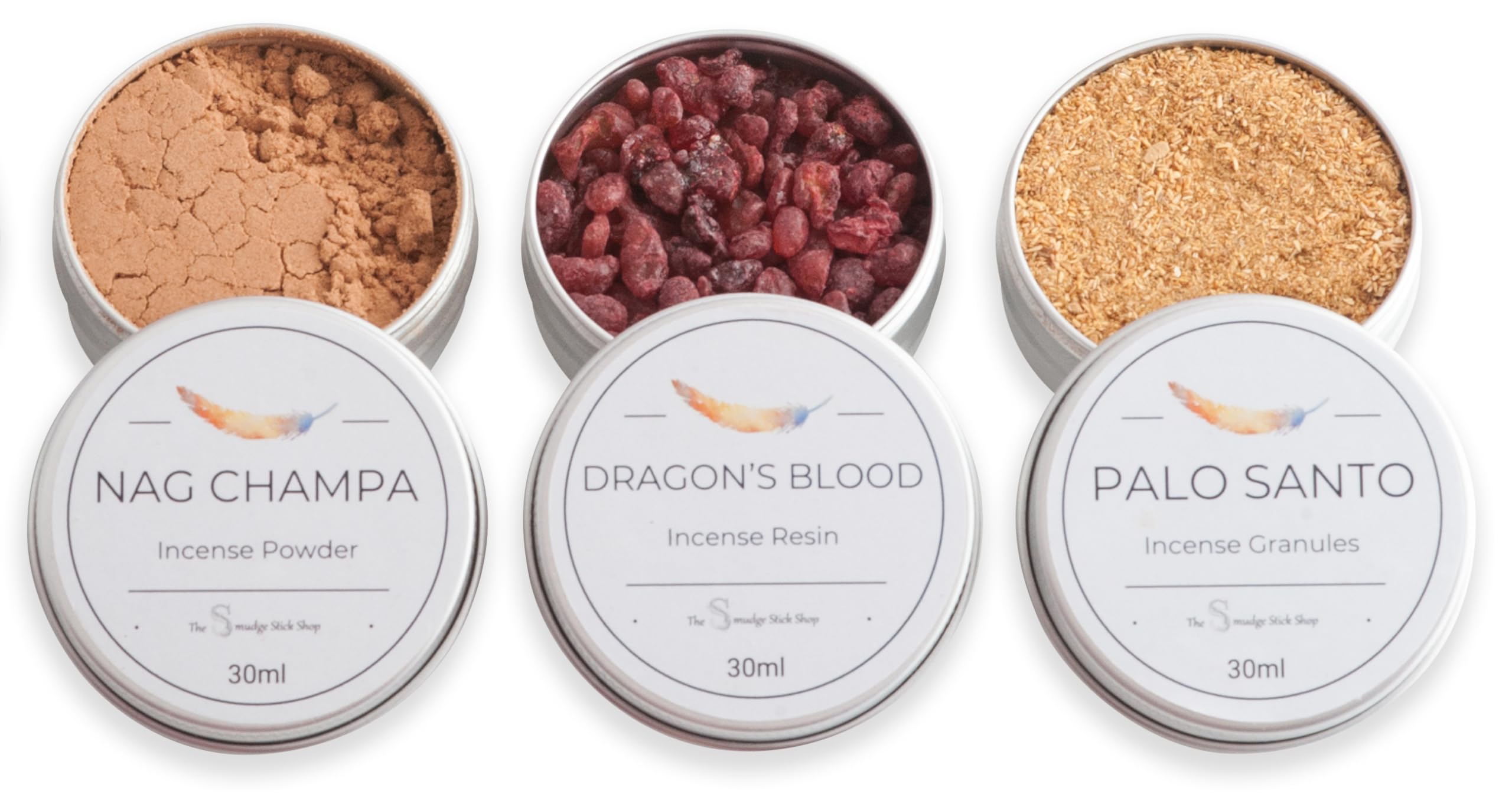 Fresh Incense Mixed Collections in 30ml Tins (Nag Champa, Dragon's Blood & Palo Santo)