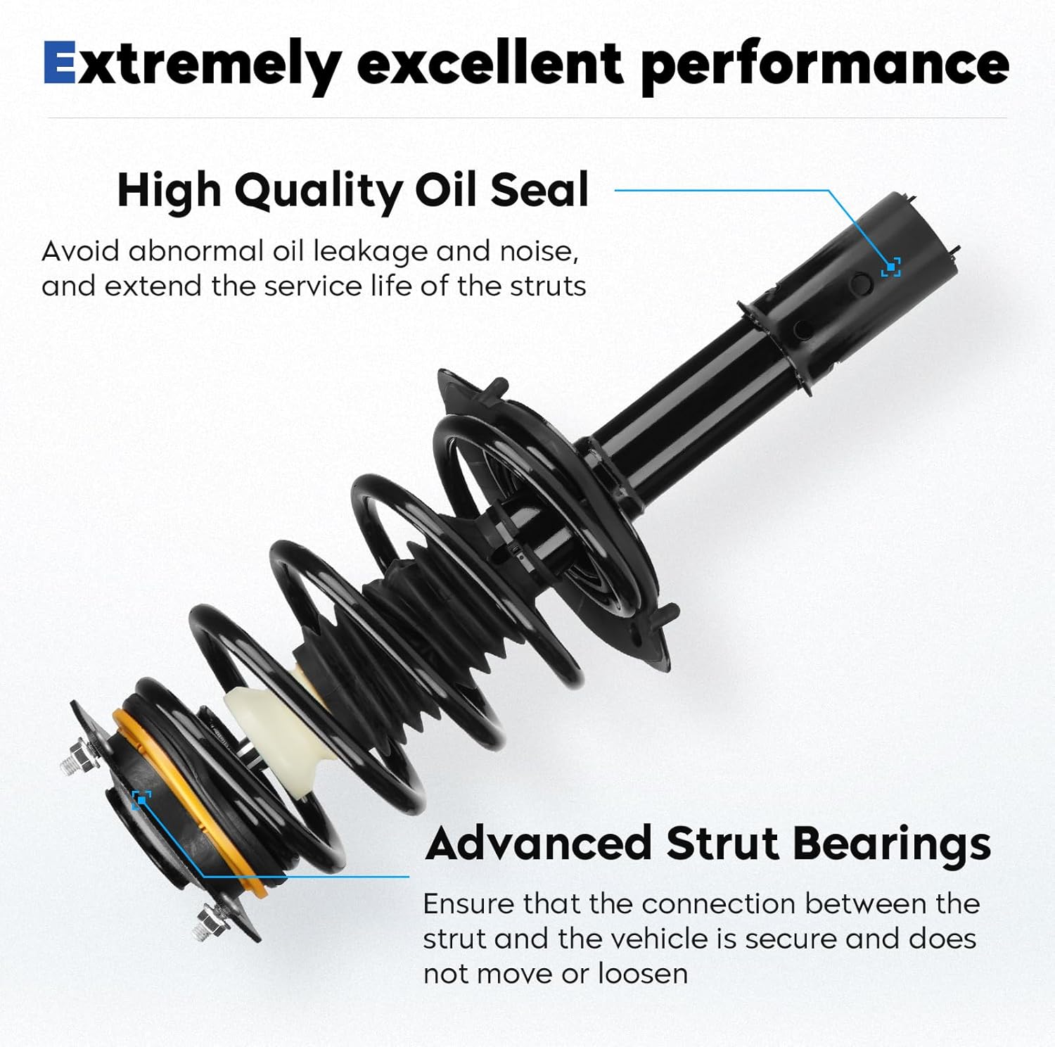 Front and Rear Struts Assembly Shock Absorber & Sway Bar End Link Compatible with 2005-2007 Chevy Monte Carlo, 2004-2013 Impala, 2005-2009 Buick LaCrosse (8Pcs)