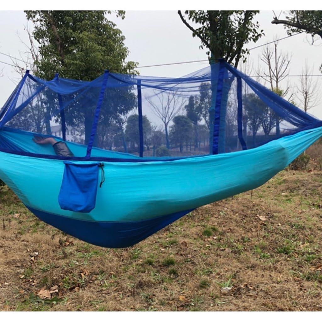 Amaca antizanzare da esterno con apertura rapida automatica e zanzariera, leggera, in tessuto paracadute, da viaggio, amaca da campeggio (verde)