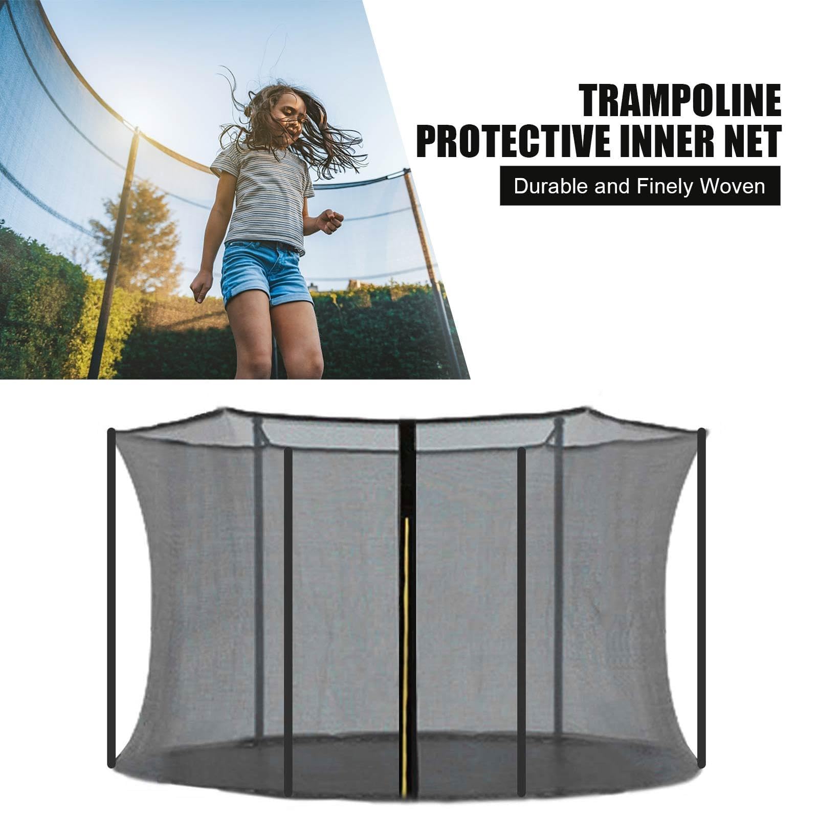 Zapasowa siatka bezpieczeństwa do trampoliny – zestaw rur ochronnych do kijków trampolinowych – idealna dla dzieci i rekreacji na świeżym powietrzu – zapewnia bezpieczną zabawę