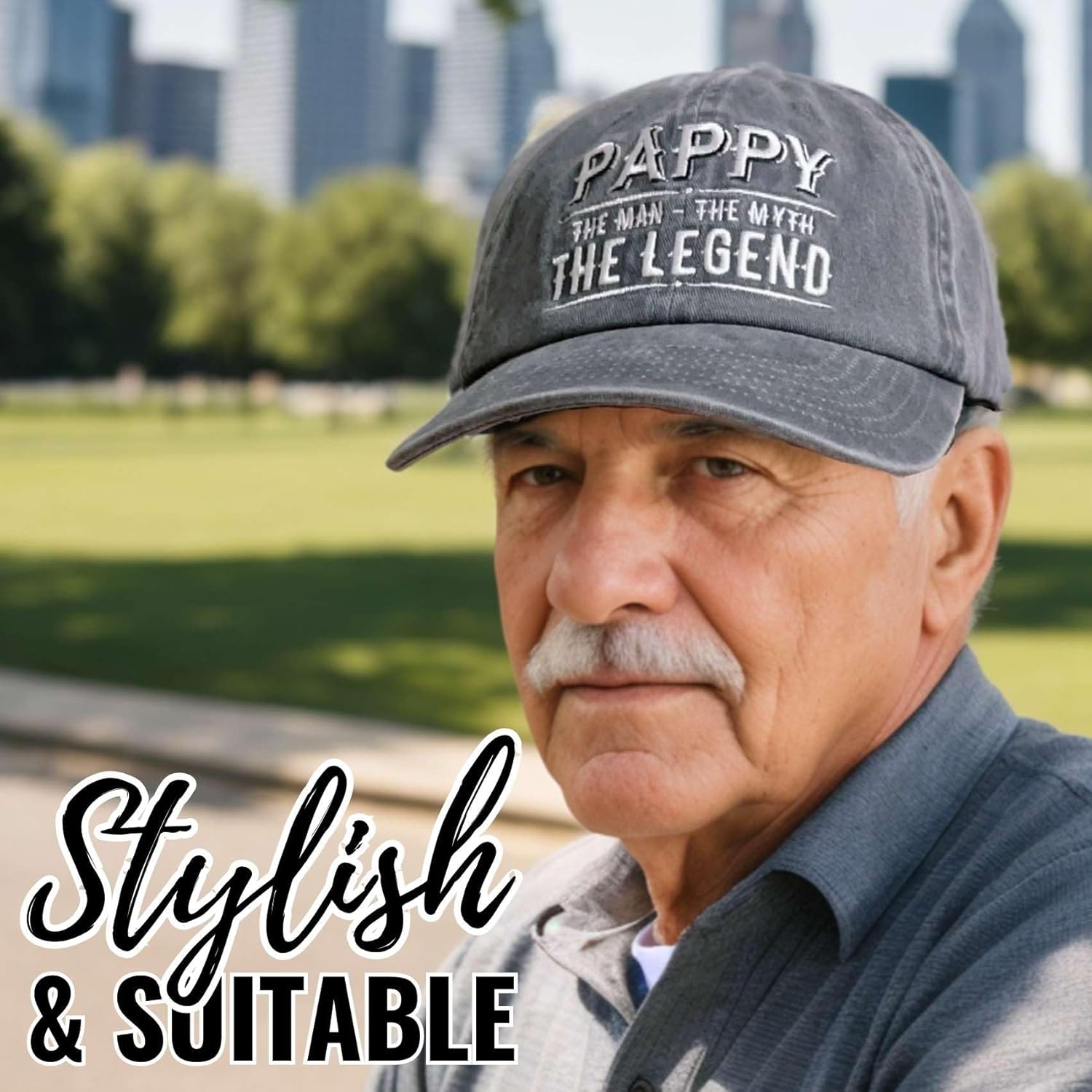 Pappy Gifts Embroidered Cap, Funny Grandpa Gifts for Men, Adjustable Hat Gifts Accessory for Birthday & Christmas Grey - Image 7