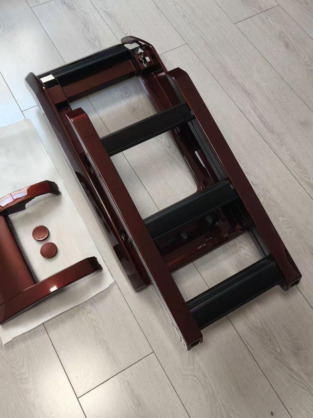 Side Roof Rack Access Ladder Liftable Fits for Land Rover Defender 130 2023-2026 Sedona Red