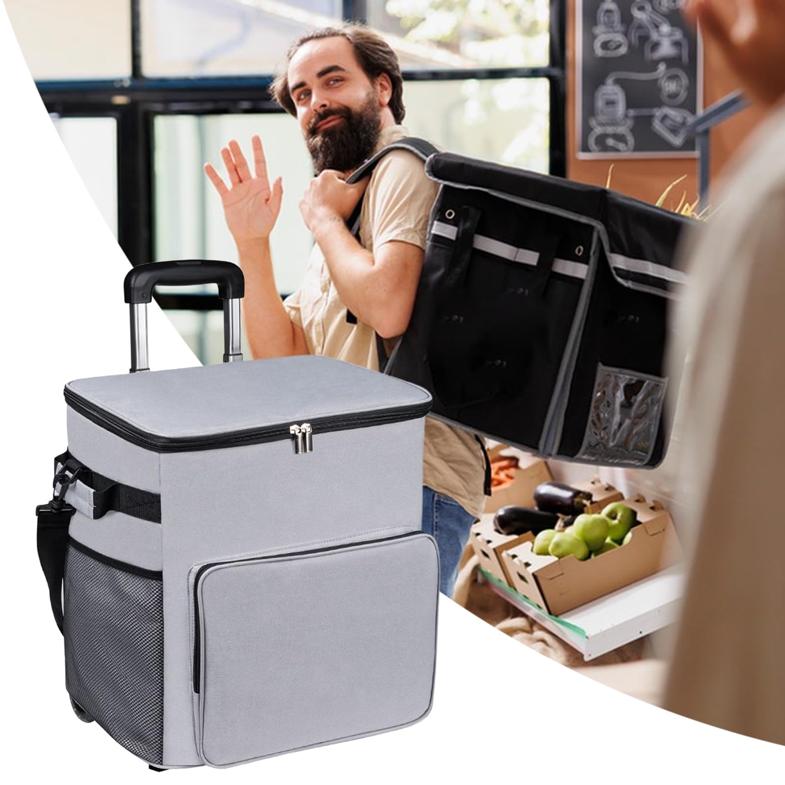 Portátil con Ruedas Portátil | Térmico Con Asa Bolsa Estanca 35L Para Viaje Picnic Terraza Exterior Playa Camping