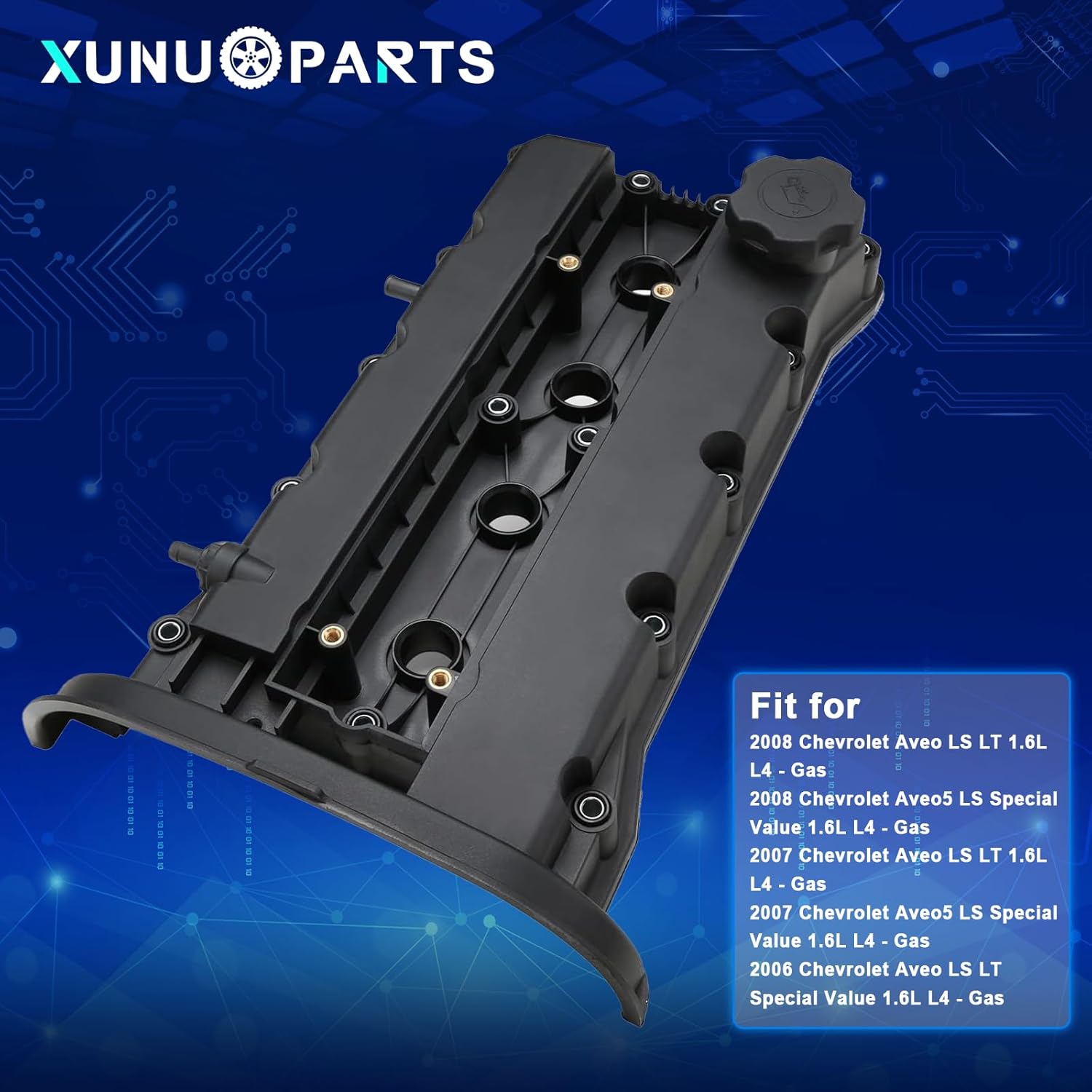 1.6L Valve Cover Compatible with 2006-2008 Chevrolet Aveo Aveo5 Replace# 96897468 25192242 25185120 96473757