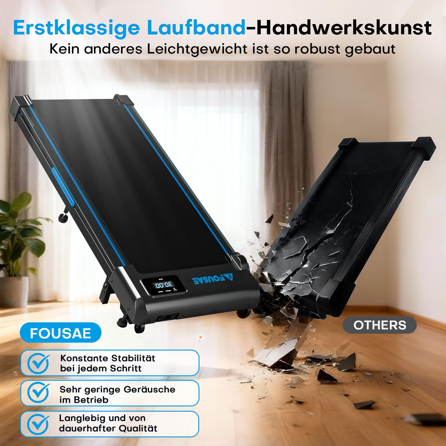 Walking Pad, 1-10 km/h Laufband für Zuhause mit 9% Steigung, 2.5HP Walking Machine mit LED-Anzeige, Fernbedienung, 12 Programes, Doppelter Stoßdämpfung Bis 150kg Belastbar