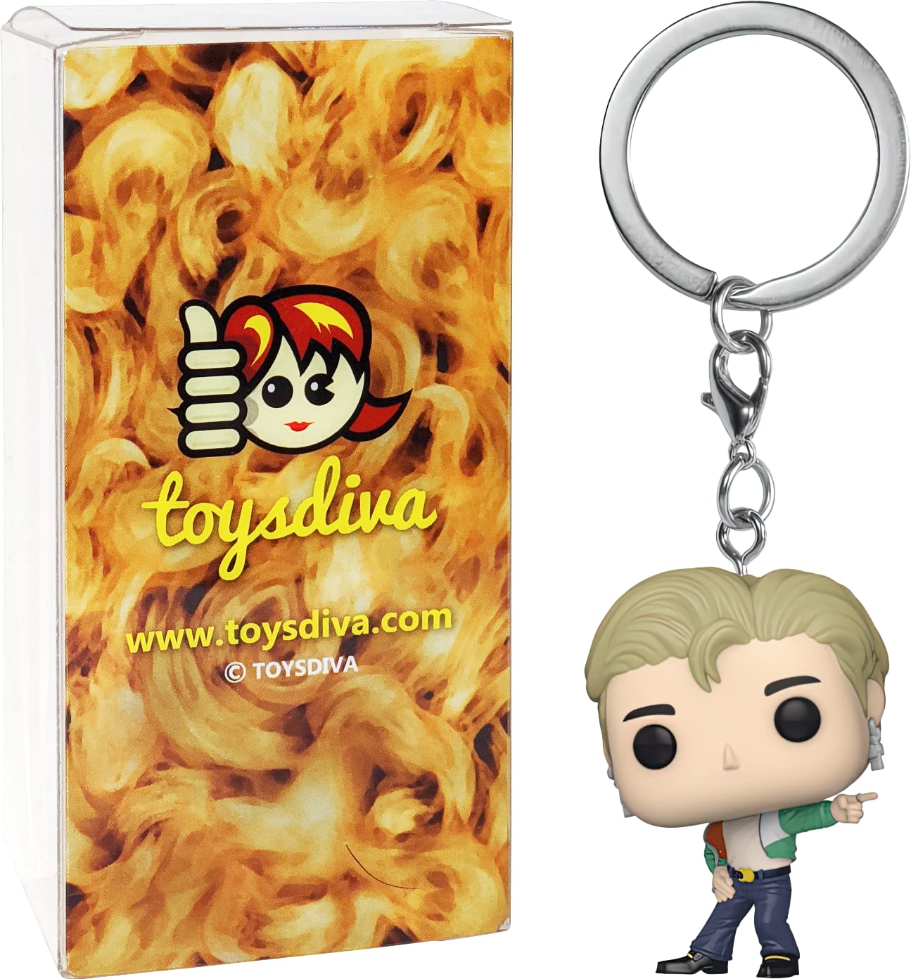 J i m i n : Pocket P o p ! Mini-Figural K e y c h a i n Bundle with 1 Compatible 'ToysDiva' Graphic Protector (56029 - B)