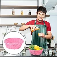Vista 6 de ABOOFAN Cesta de fruta tejida de ratán redondo para pan, tazón de mimbre pequeño, contenedor de almacenamiento de alimentos, bandeja para servir