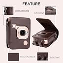 ZIKKON Protective Camera Case for Fuji-Film Insta-x Instant Mini Liplay Leather Bag with Adjustable Shoulder Strap- Deep Brown gallery image