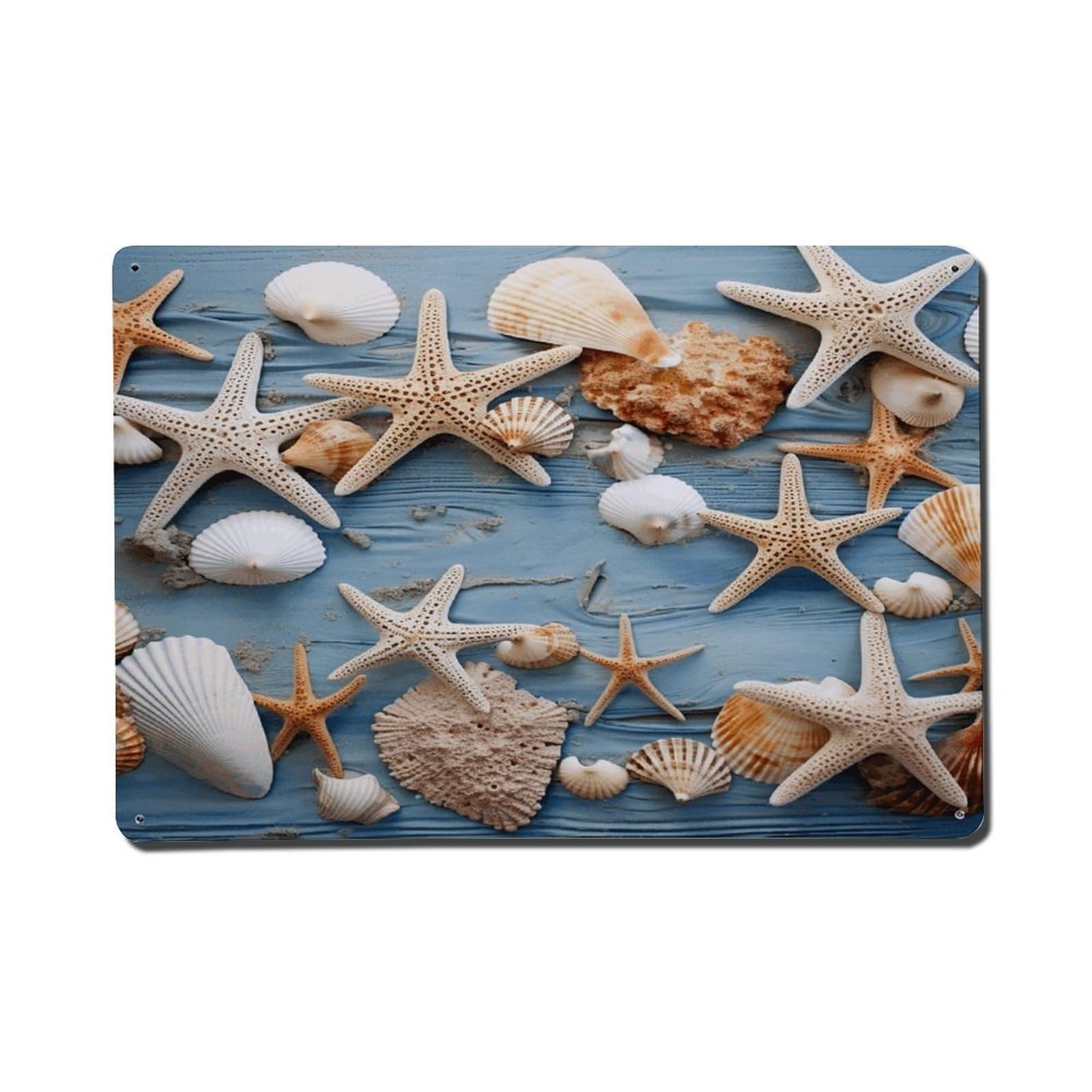 Adfgyerh Style Shell Starfish Pattern Metal Signs Funny, Aluminum Tin Sign Indoor Outdoor Decor, Vintage Signs For Home Office Kitchen Bar Cafe Garden Farmhouse Wall Decor