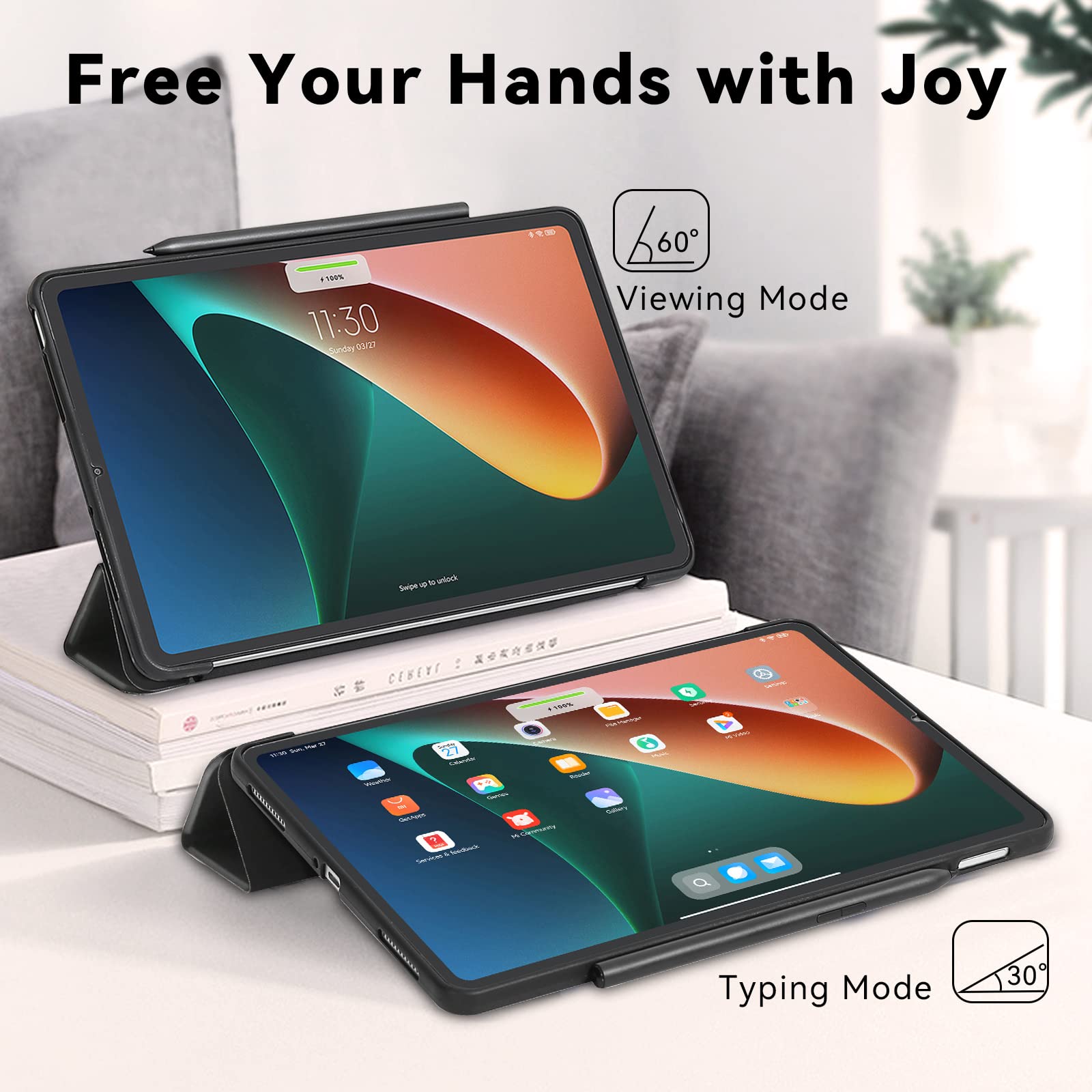 MuyDoux etui do Xiaomi Mi Pad 5/5 Pro 11 cali 2021, gładka przednia pokrywa i miękki tył, automatyczne wygaszanie/wybudzanie, ultra cienkie, lekkie etui ochronne do Xiaomi Mi Pad 5 / Mi Pad 5 Pro 5G,