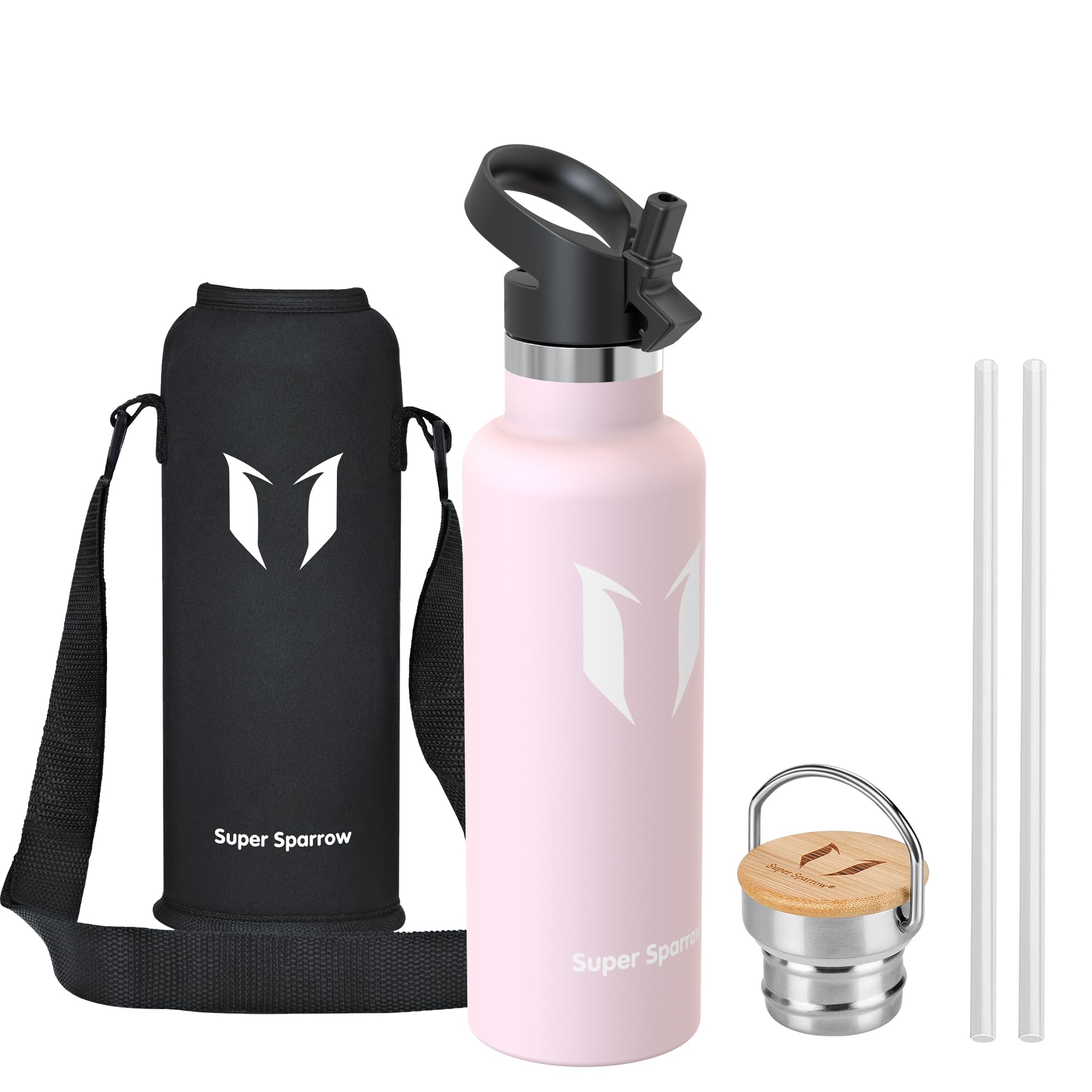 Super Sparrow Botella Agua Acero Inoxidable - Botella Agua Niños - 500ml/750ml/1L - Botella Termica Boca Estándar - Sin BPA, para Niños & Adultos, Deporte, Oficina, Yoga, Ciclismo — view 42