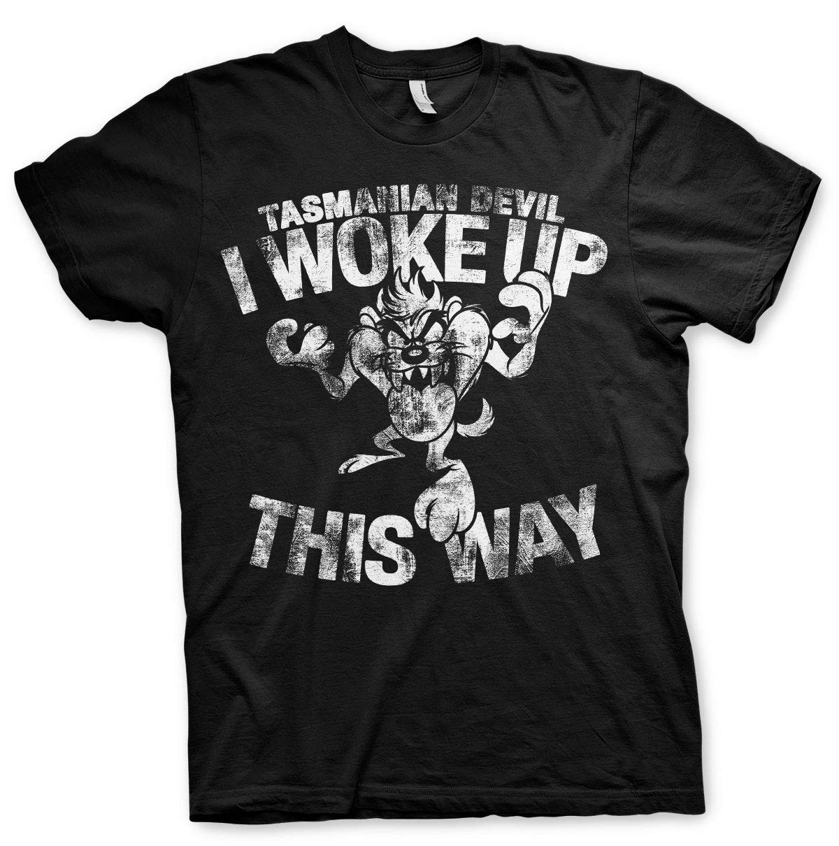 Harry Potter Officially Licensed Tasmanian Devil - I Woke Up This Way Big & Tall Mens T-Shirt (Black), 5X-Large
