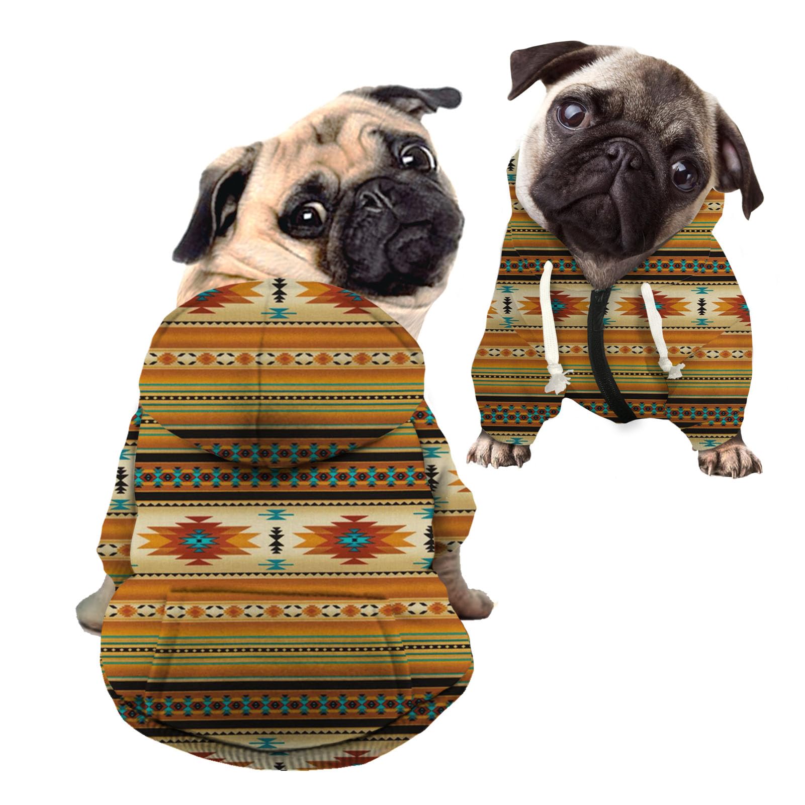 Kuiaobaty Ethnic Aztec Print Dog Hoodies Comfort Dog Sweater Clothes, American Tribal Stretchy Dog Playwear Jumpers for Small Medium Dogs — image 1