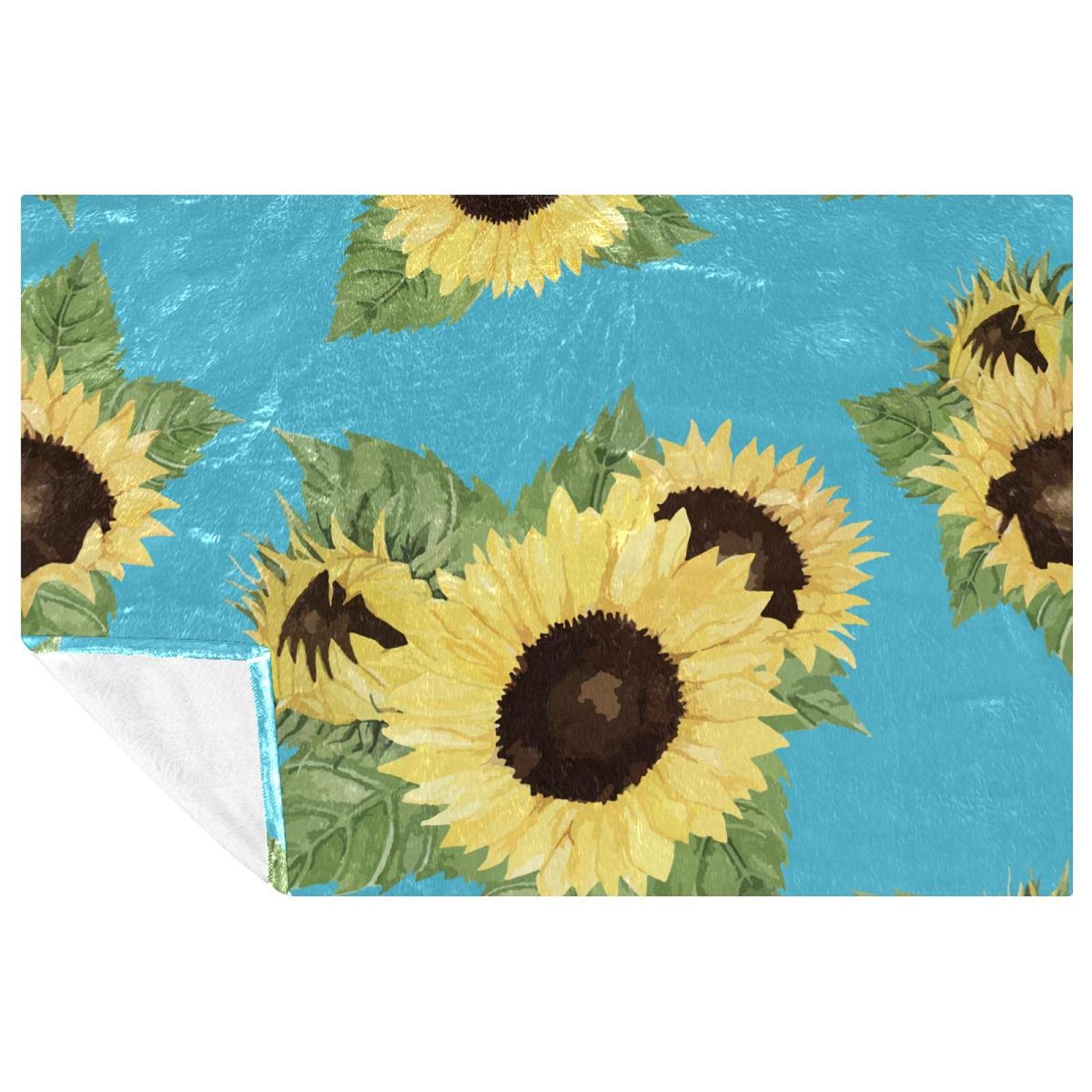 Couverture chaude et douce à motif tournesol pour canapé