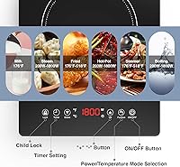 Vista 3 de Placa de inducción, estufa eléctrica de 30 pulgadas con 5 quemadores, incluyendo 2 elementos de puente, estufa integrada de 240 V, 9 niveles