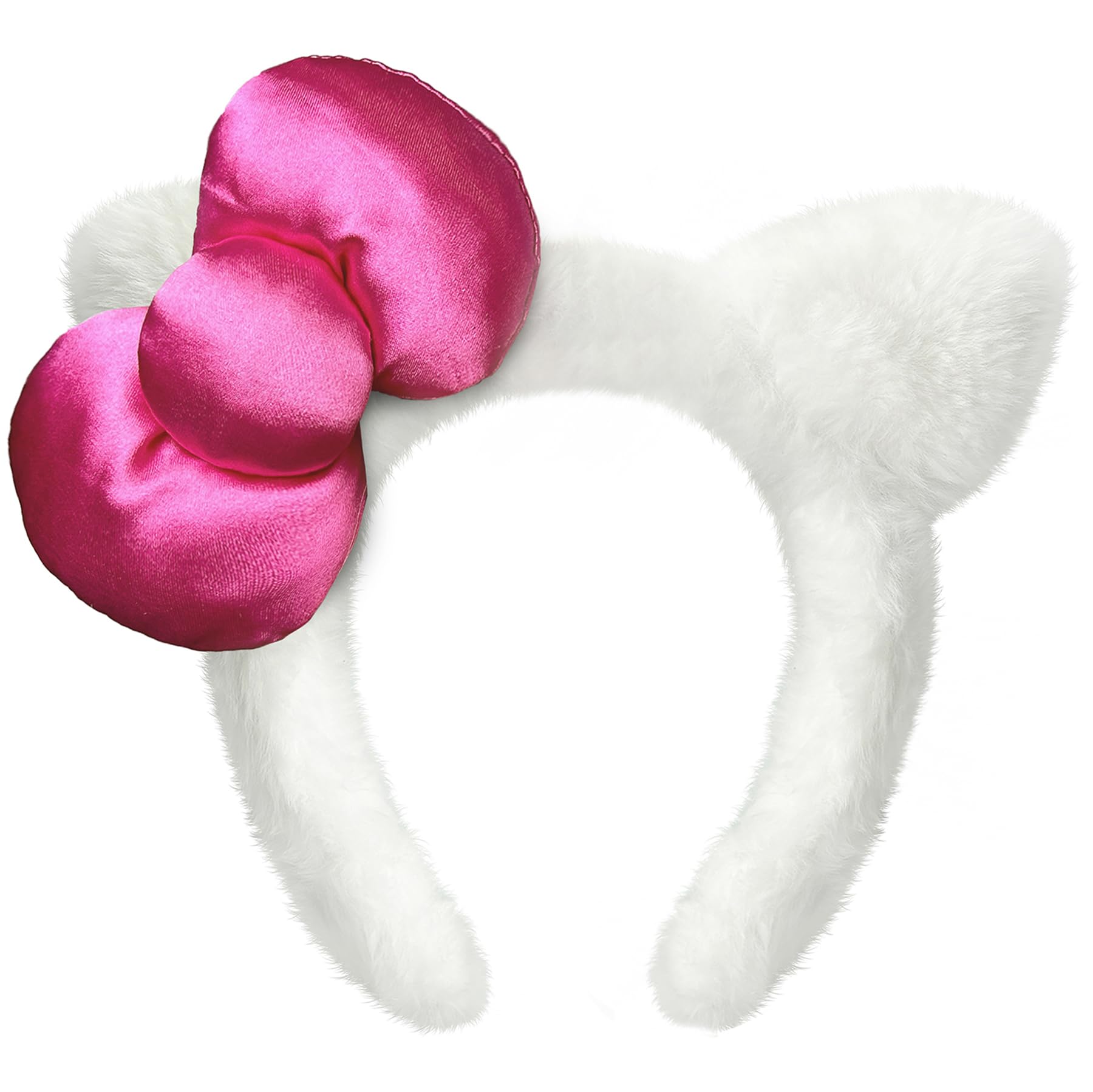 Pink Plush Ear Headband with Red Bow 3 Pcs* MICKEY MINNIE MOUSE HEADBANDS BLACK PLUSH PINK RED  main image 4