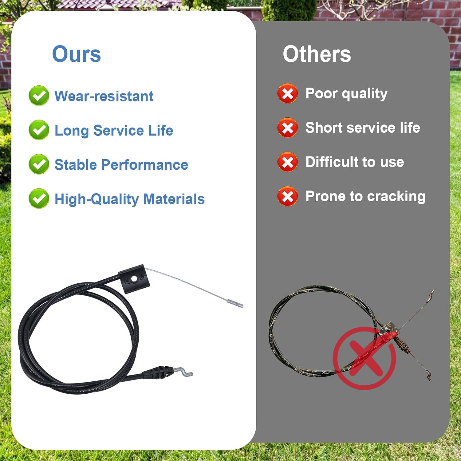04602-VR8-N00 Lawn Mower Brake Cable, Replaces 54530-VR8-N00 54530-VR8-N01 | Fits Honda HRN216 PKA PKAA VKA VKAA VLA VLAA Lawn Mower, Replaces 54530-VR8-N00 54530VR8N00 54530-VR8-N01 54530VR8N01