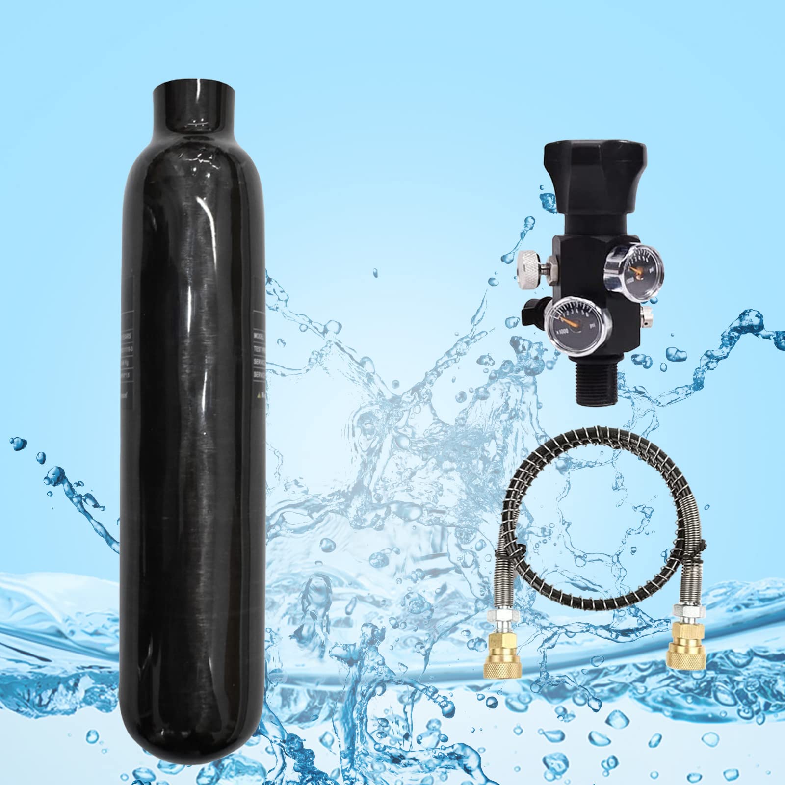 TUXING Stazione Di Ricarica Per Serbatoi PCP E Paintball – Valvola DIN M18x1,5 Con Manometro, 300 Bar, Per Aria/CO2