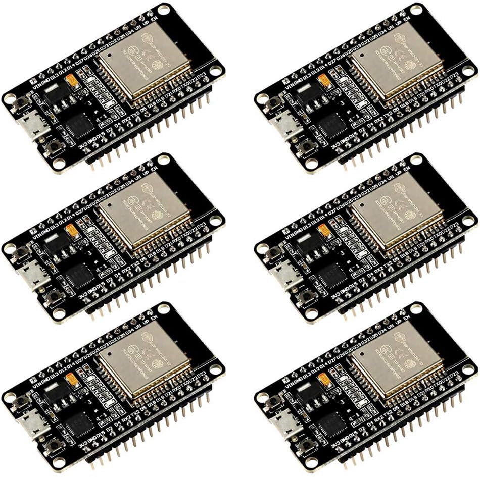 ESP32 ESP-32S Development Board 2.4 GHz Dual Core WLAN WiFi + Bluetooth 2-In-1 Microcontroller ESP-WROOM-32 Chip CP2102 for Arduino (6PCS)