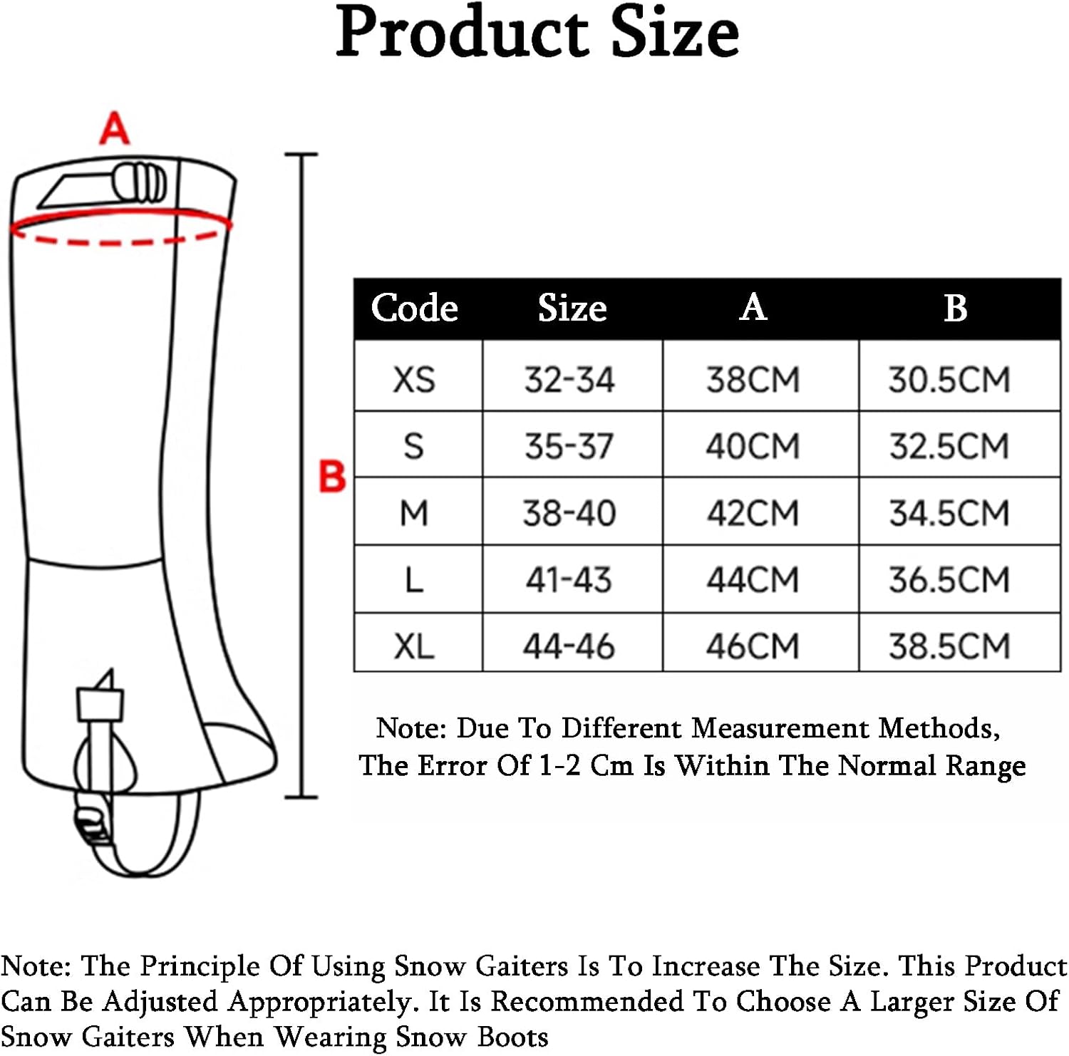 Leg Gaiters,Adjustable Shoe Covers for Men and Women,Lightweight and Breathable Hiking Gaiters,for Skiing Hiking Rock