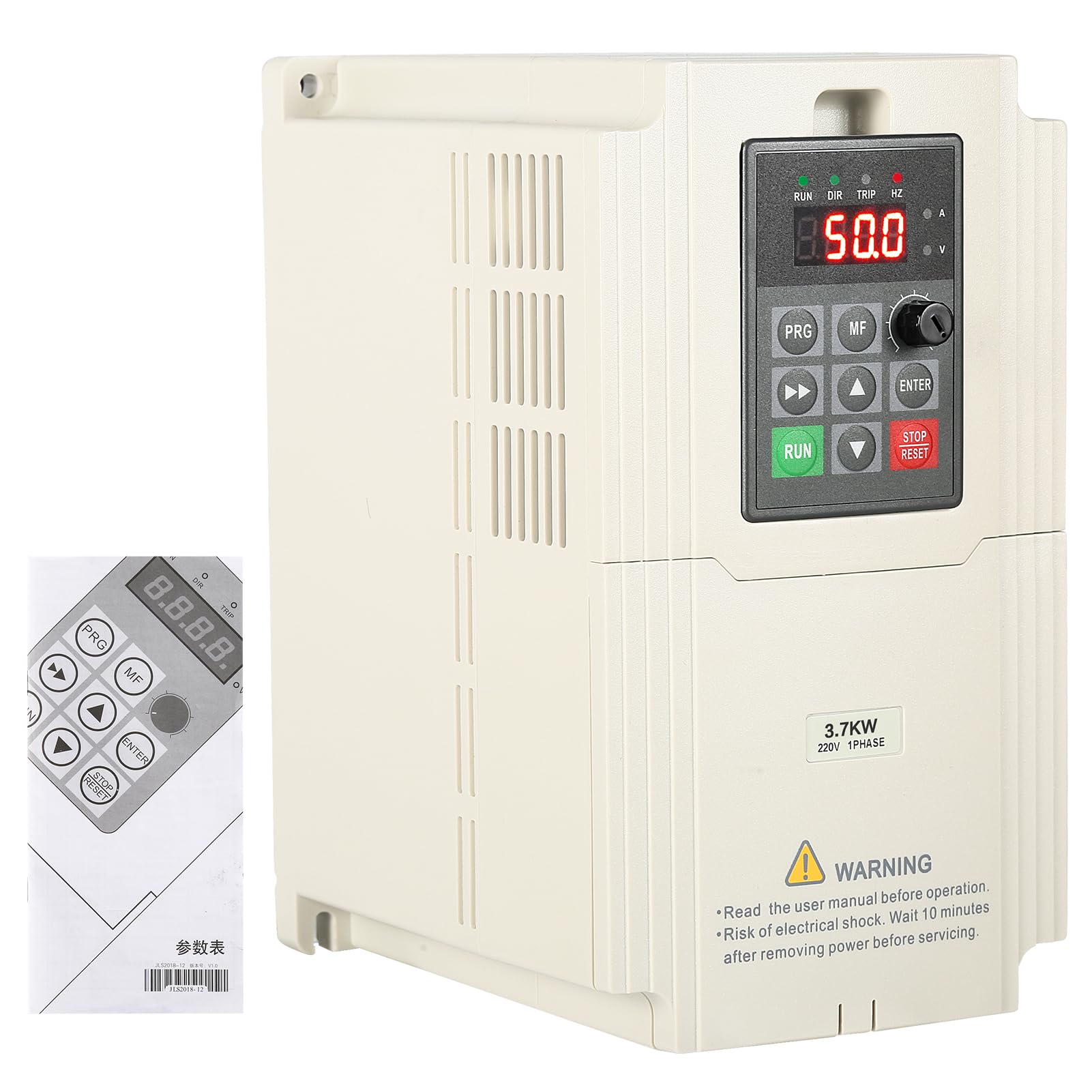Variateur de Fréquence Entrée 220V Monophasé Sortie 220V Triphasé Transformateur VFD pour 3.7 KW Moteur de Broche CNC Contrôle de Vitesse Rapide pour Moteurs de Machine