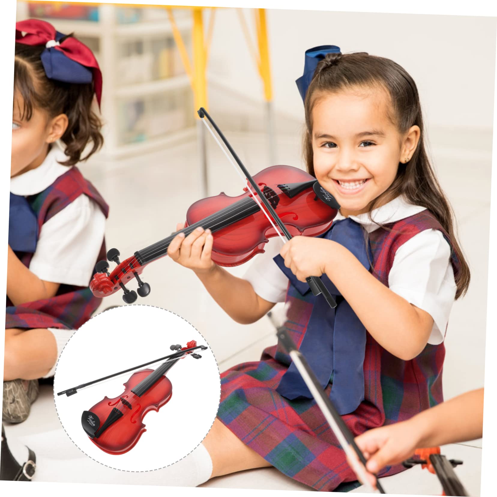 Giocattolo Violino Musicale per Bambini, Plastica, Strumento Piccolo | Decorazioni per Scuola, Riproduzione a Forma di Violino, Idea Regalo Compleanno