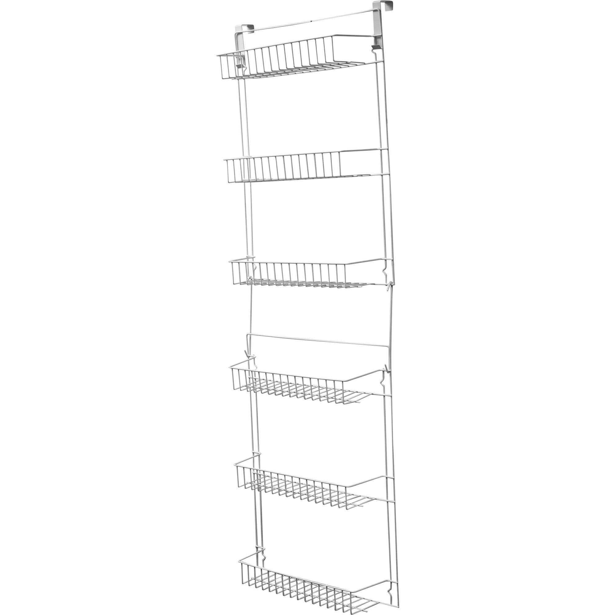 Over the Door Organizer - 6-Tier Adjustable Pantry Shelves and Rack for Kitchen Organization - Organization and Storage by Lavish Home (White)